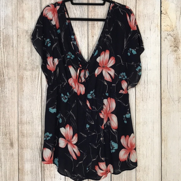 Torrid Black Floral Blouse - Picture 3 of 4